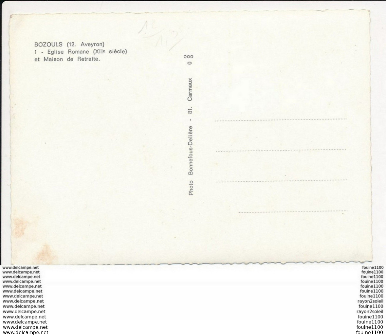 Carte ( Format 15 X 10 Cm )  De Bozouls Maison De Retraite ( Recto Verso ) - Bozouls