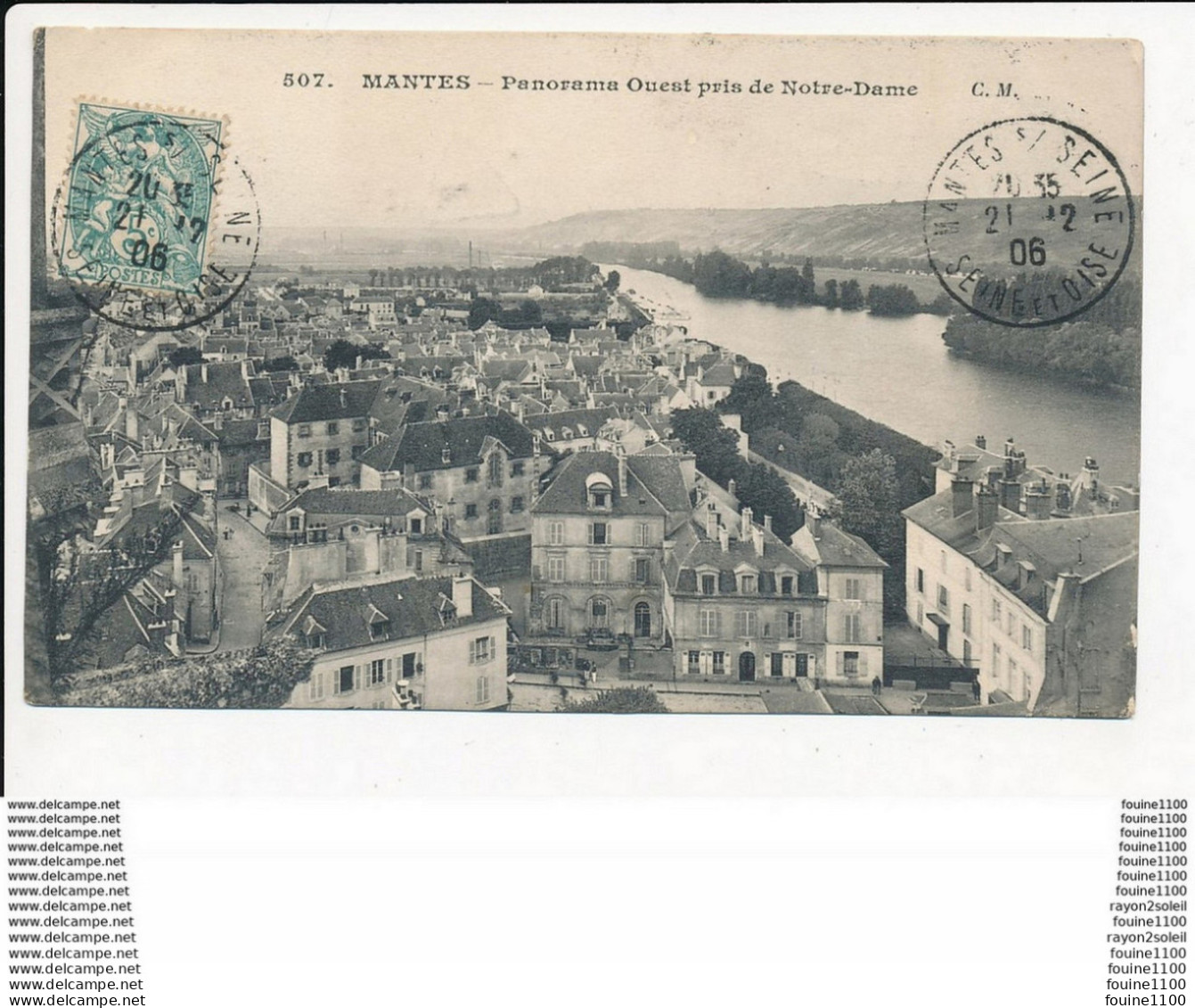 Carte De Mantes Panorama Ouest Pris De Notre Dame ( Recto Verso ) - Mantes La Jolie