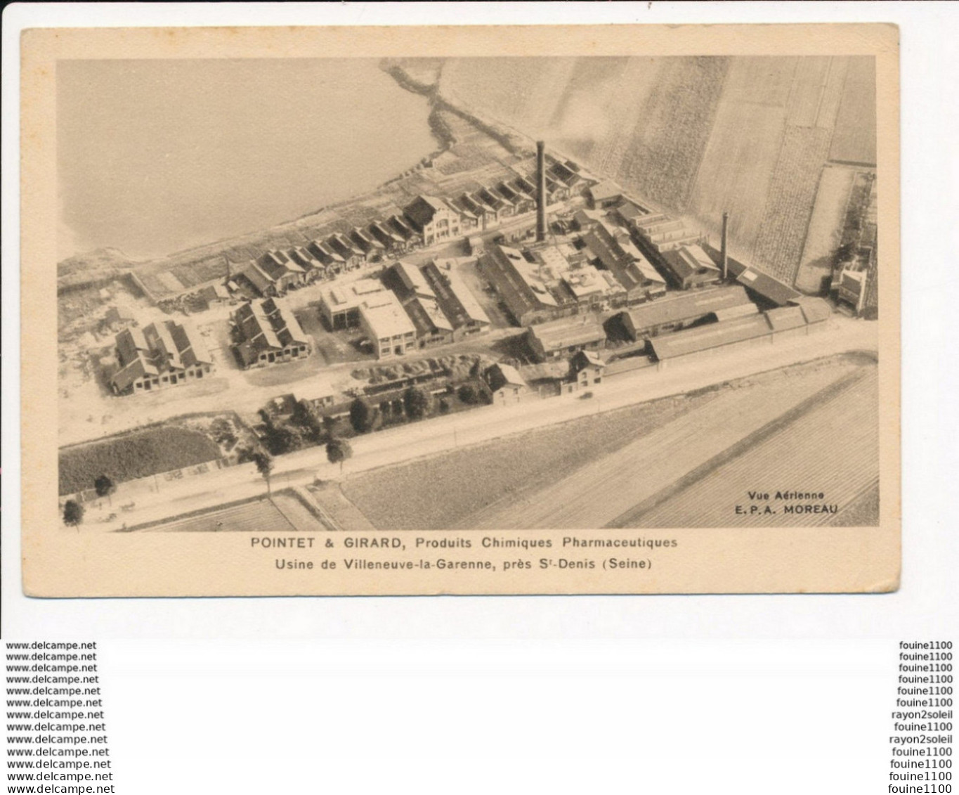 Carte De L' Usine Pointet Girard Produits Chimiques Pharmaceutiques De VILLENEUVE LA GARENNE - Villeneuve La Garenne