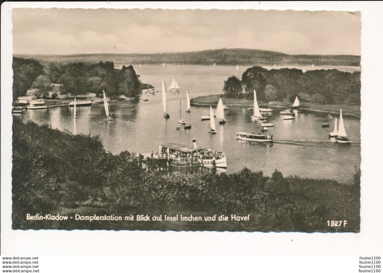 BERLIN KLADOW DAMPFERSTATION MIT BLICK AUF INSEL IMCHEN UND DIE HAVEL ( Format 9 X 14 Cm ) - Spandau