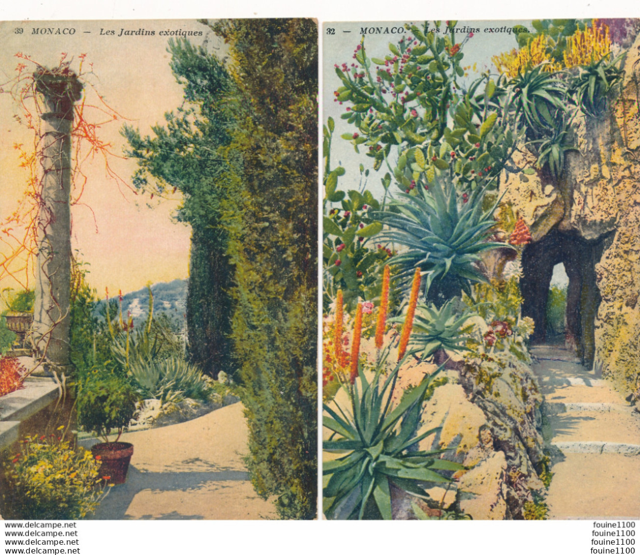 LOT De 2 Cartes De MONACO Les Jardins Exotiques - Jardin Exotique