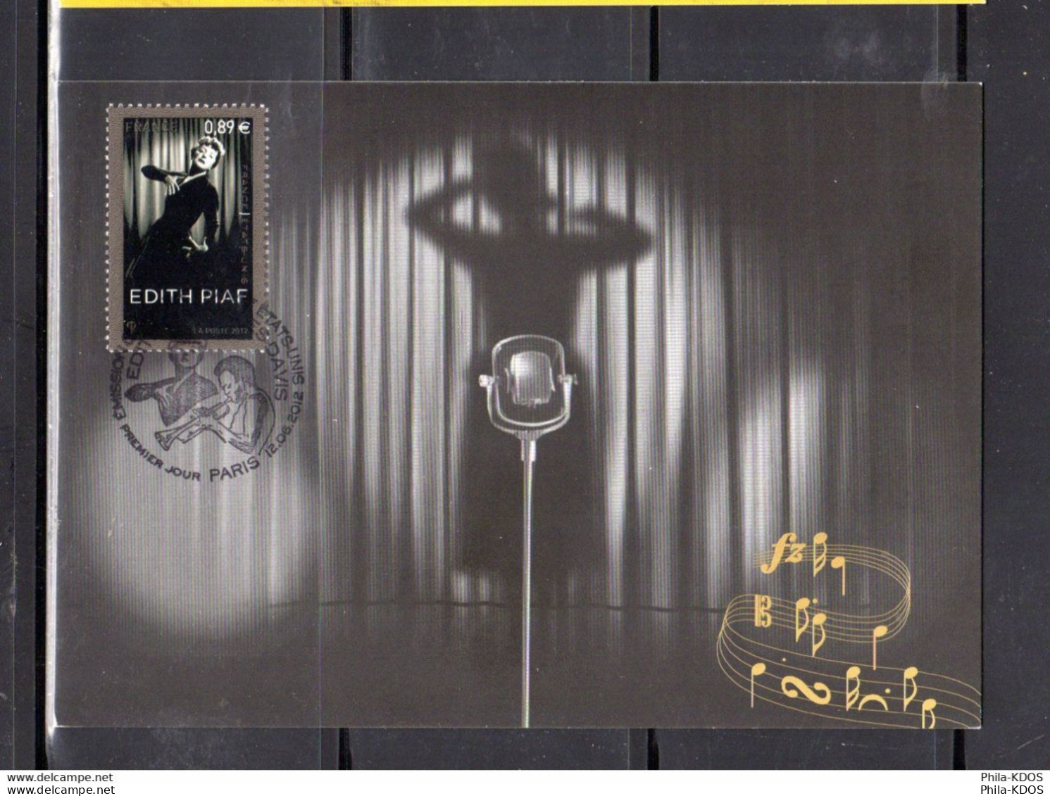 2012 " EDITH PIAF " Sur Carte Maximum. N° YT 4672 Parfait état. CM - Chanteurs