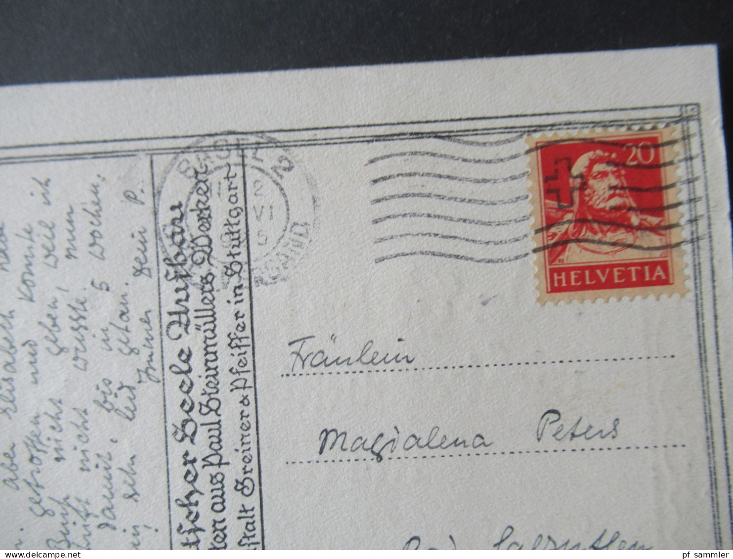 1925 Schweiz Spruchkarte  "Wer Gottes Zartes Lächeln Nicht Erblickte..." Paul Steinmüller Deutscher Seele Aufbau - Lettres & Documents