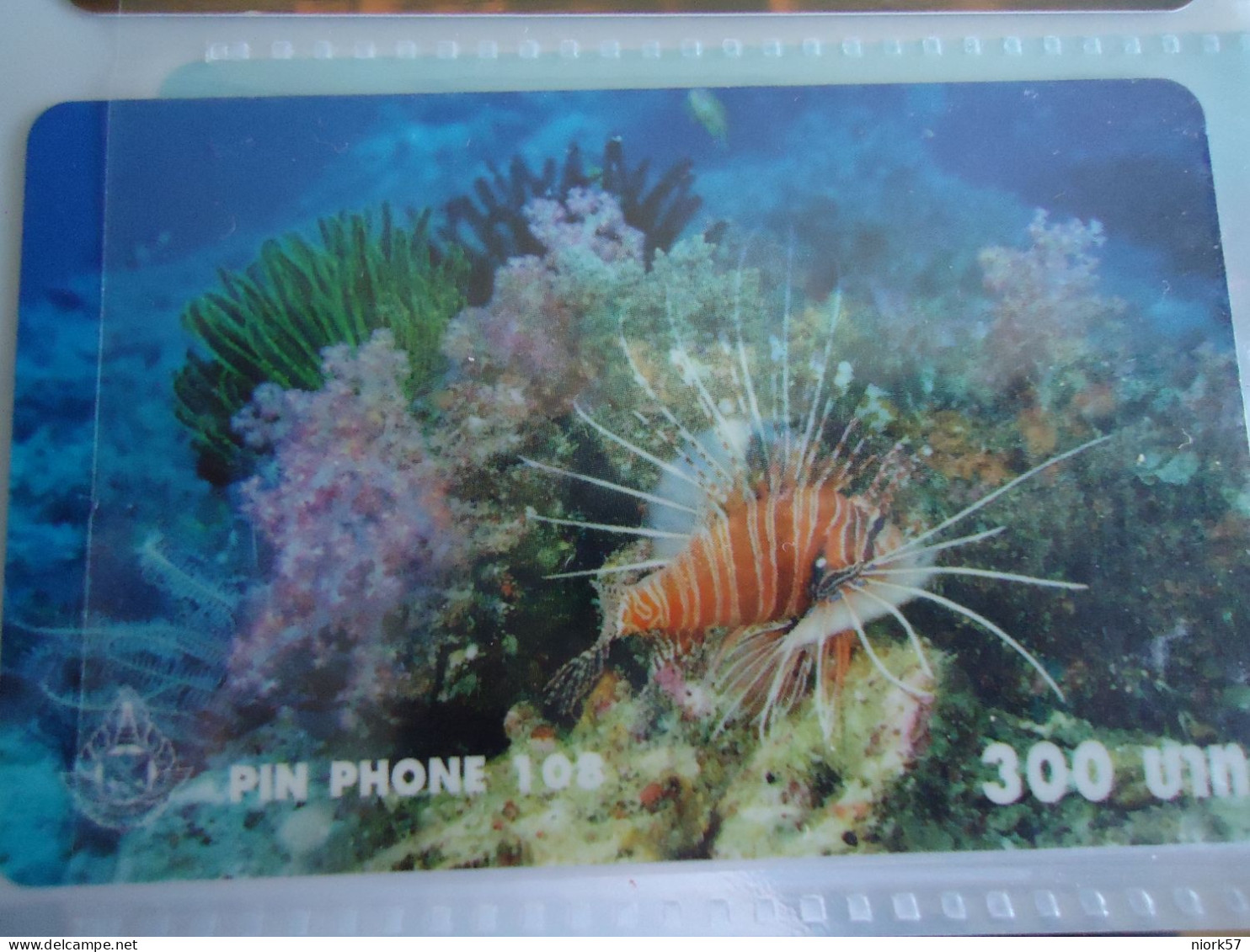 THAILAND USED CARDS PIN 108 FISH FISHES UNITS  300 - Poissons