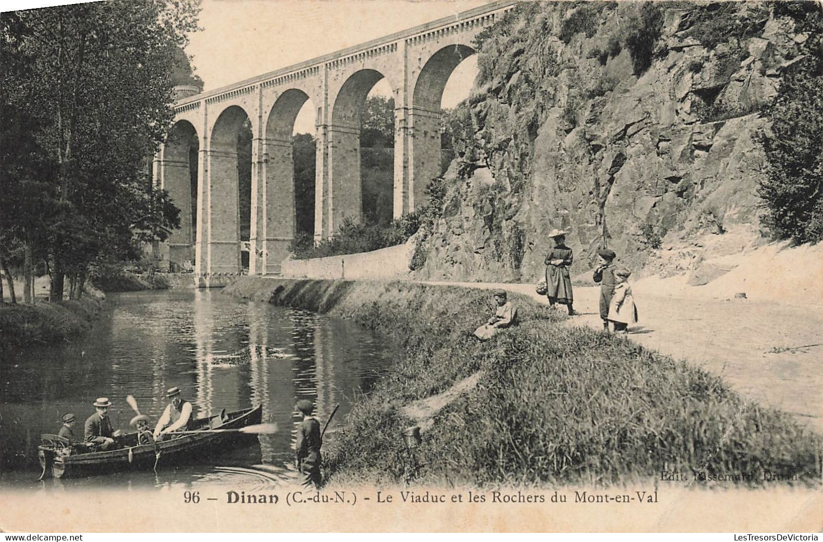 FRANCE - Dinan - Le Viaduc Et Les Rochers Du Mont En Val - Barque - Carte Postale Ancienne - Dinan