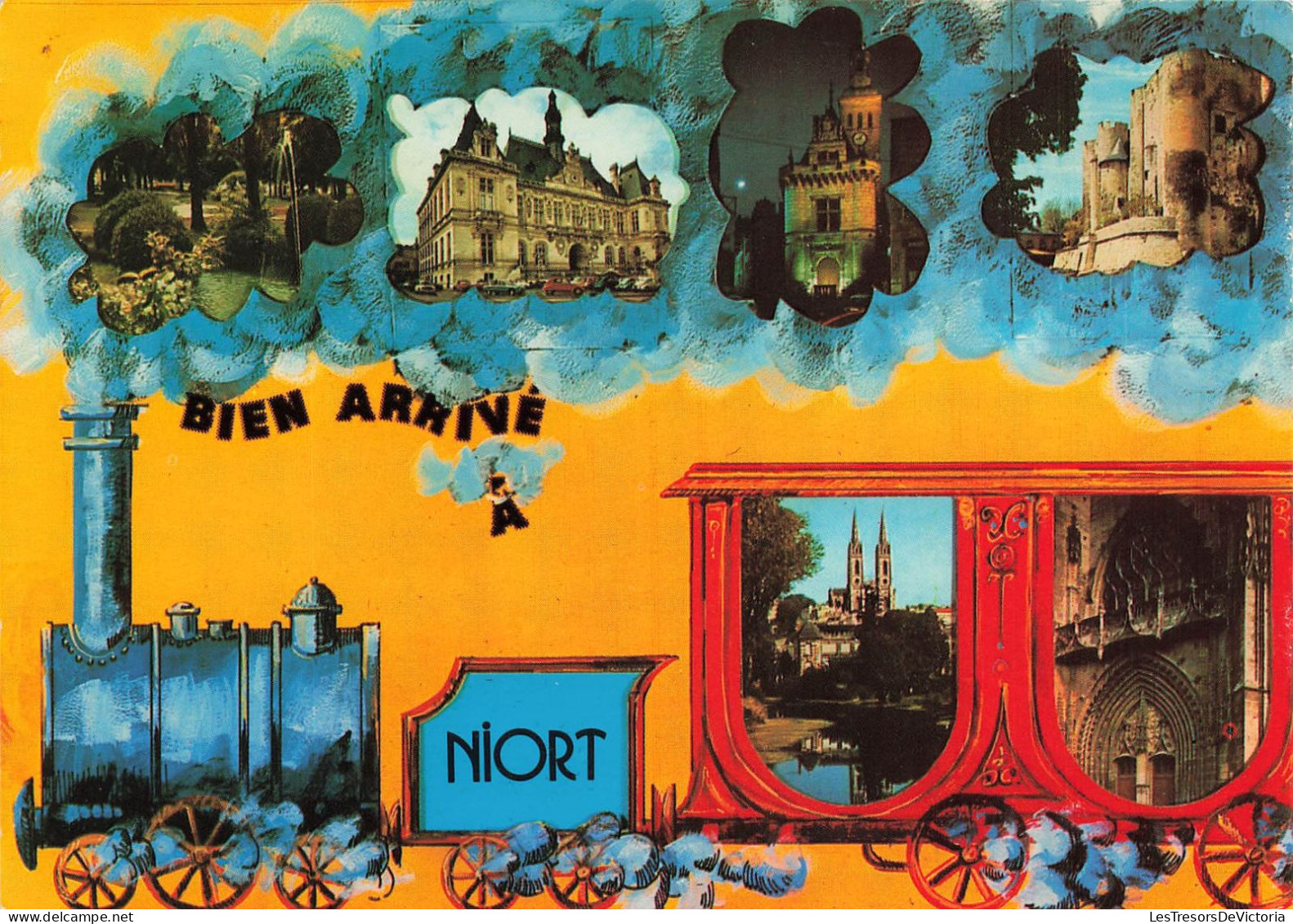 FRANCE - Niort - Le Jardin De La Brèche - L'Hôtel De Ville - Le Pilori - Le Donjon - L'église Saint André- Carte Postale - Niort