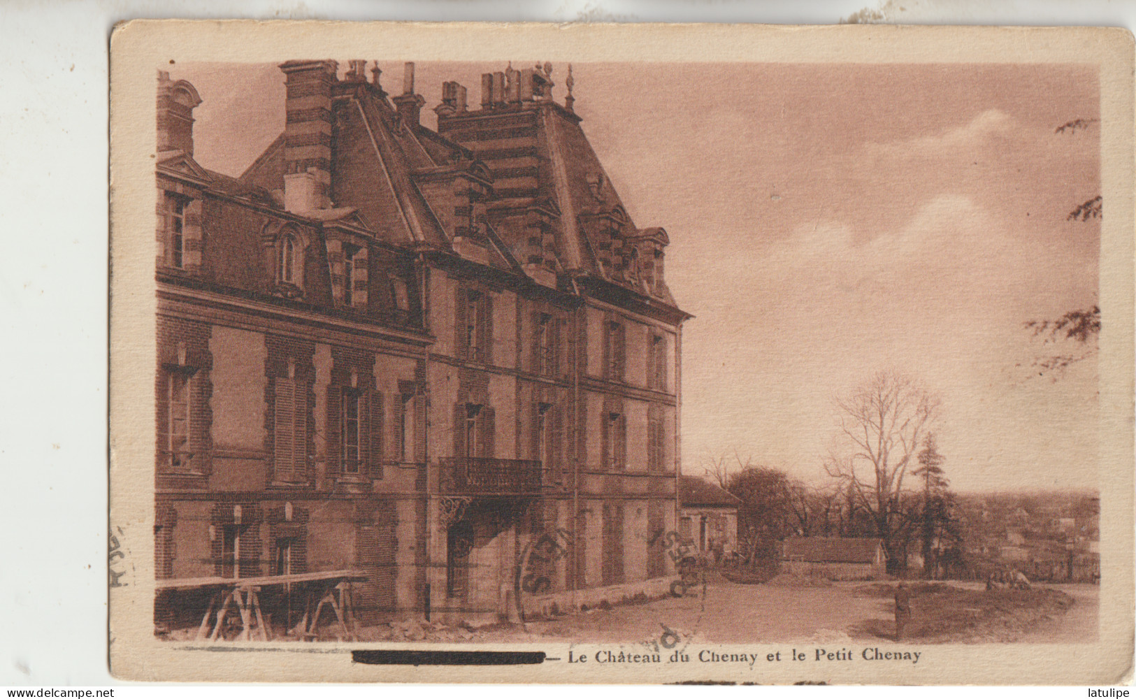 Le Petit Chenay  78  Carte Circulée Et Le Chateau Du Chenay En Travaux - Le Chesnay