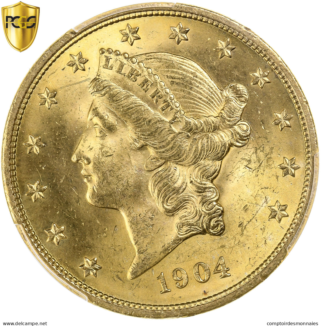 États-Unis, $20, Double Eagle, Liberty Head, 1904, Philadelphie, Or, PCGS - 20$ - Double Eagles - 1877-1901: Coronet Head (Tête Couronnée)
