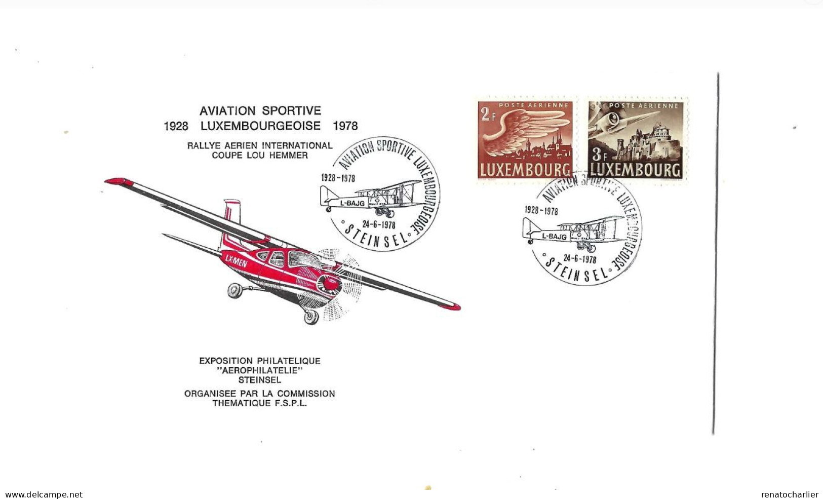 Aviation Sportive Luxembourgeoise.Rallye Aérien International Coupe Lou Hemmer - Cartas & Documentos