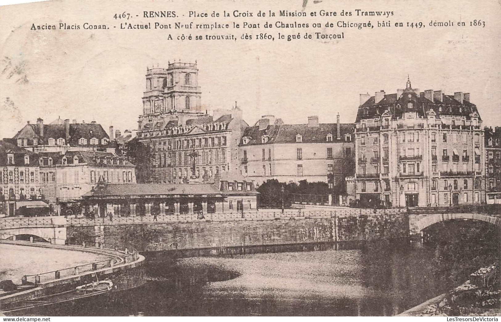 FRANCE - Rennes - La Place De La Croix De La Mission Et Gare Des Tramways - Carte Postale Ancienne - Rennes