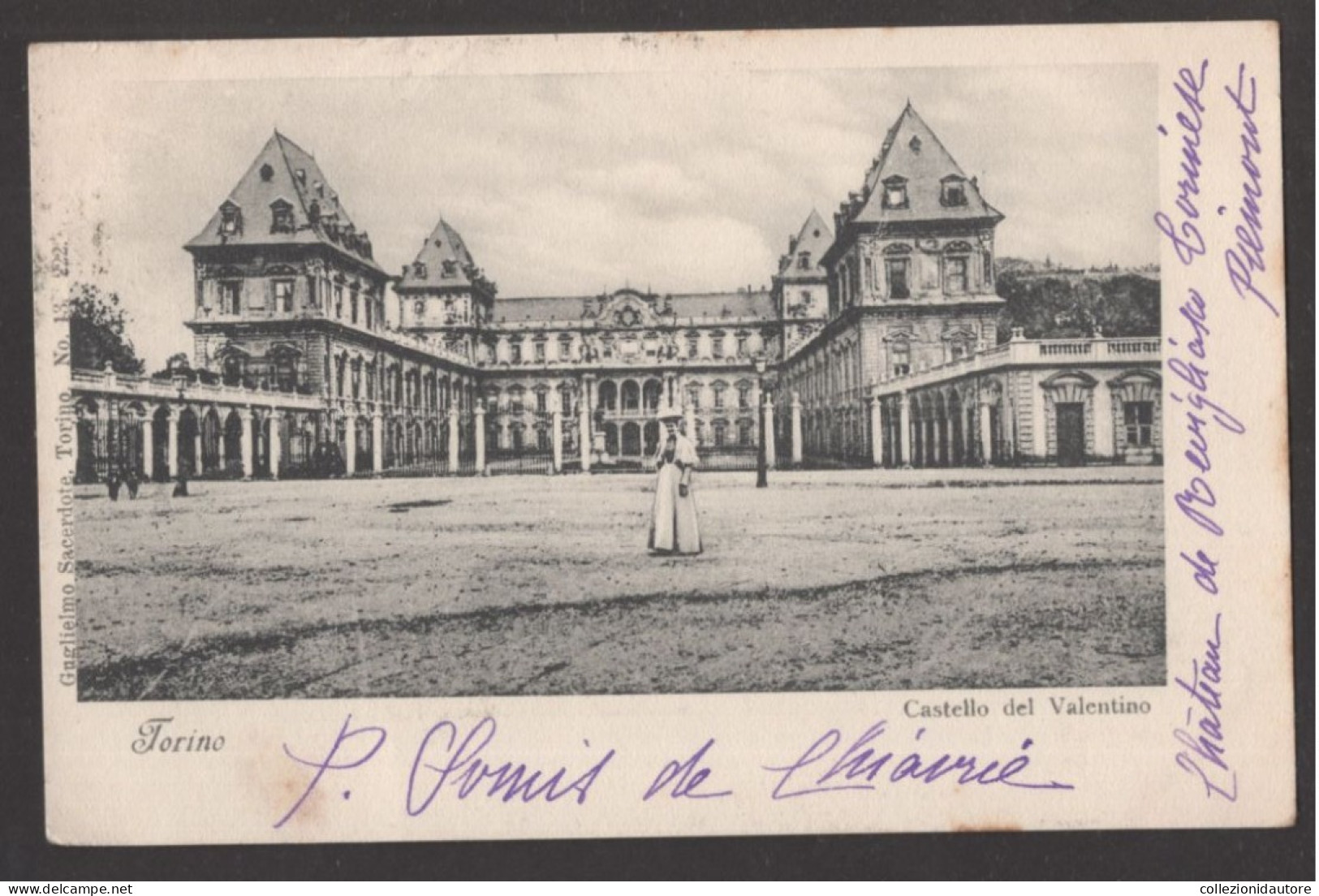 TORINO - CASTELLO DEL VALENTINO - PICCOLA ANIMAZIONE - CARTOLINA FP SPEDITA NEL 1901 - Castello Del Valentino