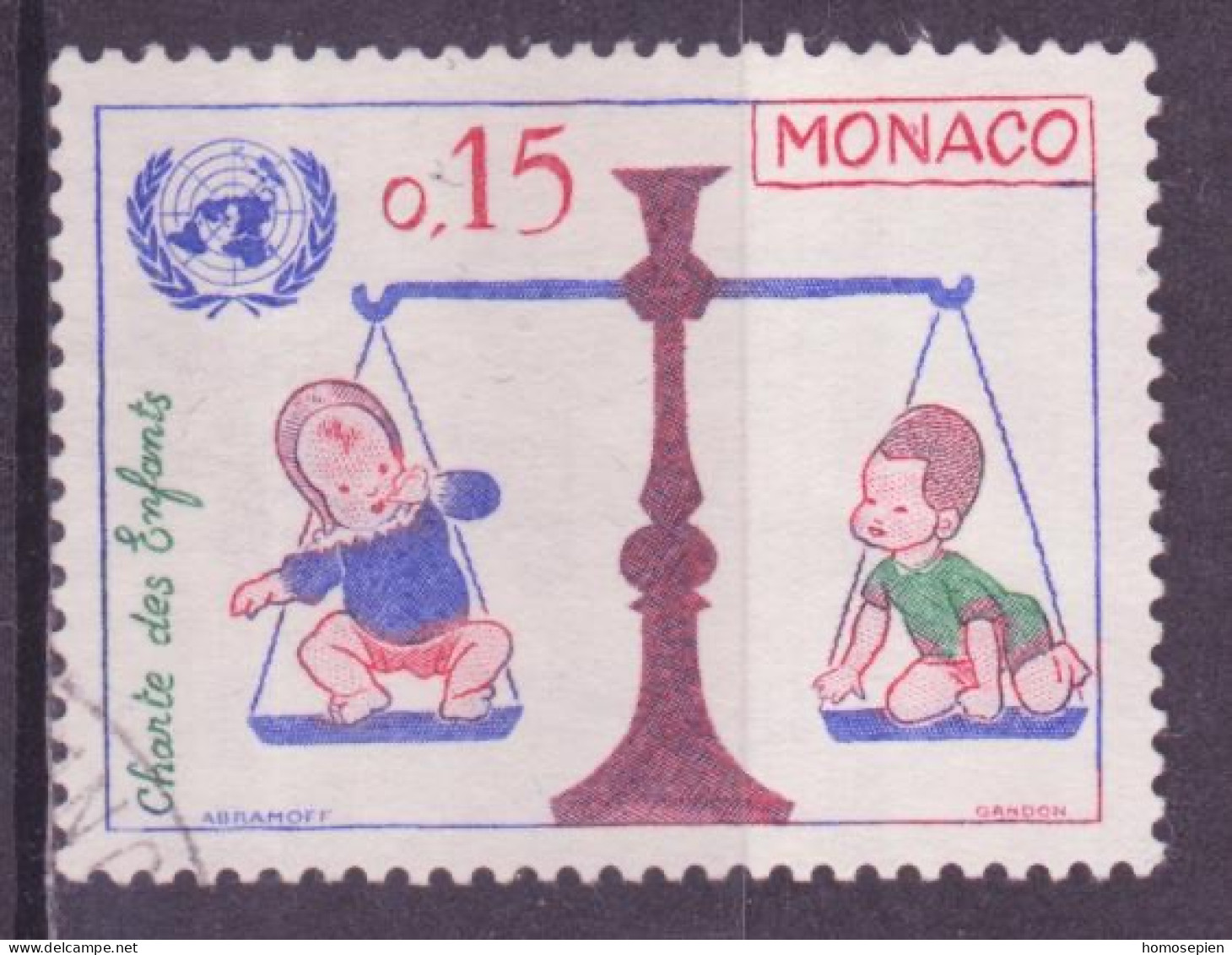 Monaco 1963 Y&T N°601 - Michel N°720 (o) - 15c La Balance - Used Stamps