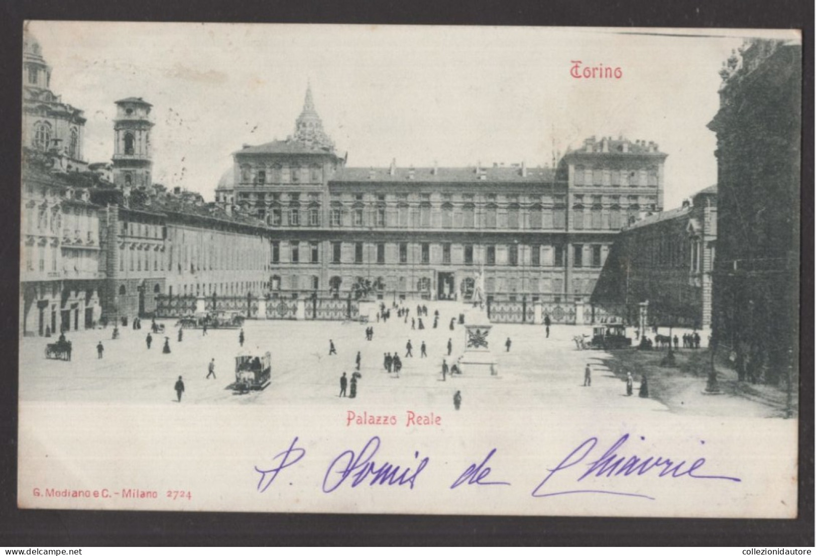 TORINO - PALAZZO REALE - ANIMATA E MOVIMENTATA - CARROZZE E CAVALLI - CARTOLINA FP SPEDITA NEL 1901 - Castello Del Valentino