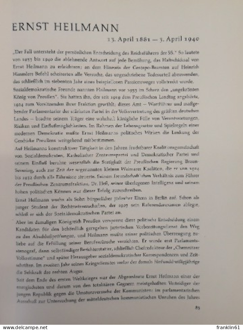 Das Gewissen Steht Auf. Lebensbilder Aus Dem Deutschen Widerstand 1933 - 1945. - Politik & Zeitgeschichte