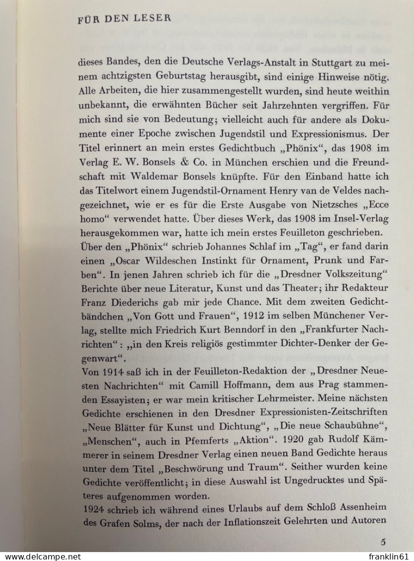Phönix Zwei : Dichtungen Aus Den Dresdener Jahren. - Gedichten En Essays