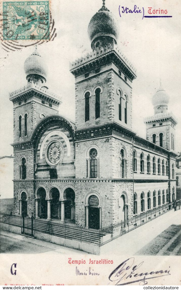 TORINO - TEMPIO ISRAELITICO - CARTOLINA FP SPEDITA NEL 1901 - Churches