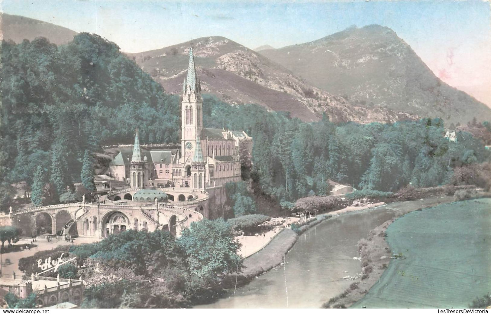 FRANCE - Lourdes - La Basilique Et Le Gave - Vue Générale - Colorisé - Carte Postale - Lourdes