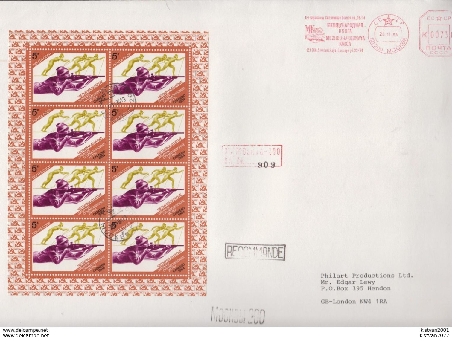 Postal History: Soviet Union Olympic Sheetlets On 4 R Covers - Hiver 1984: Sarajevo
