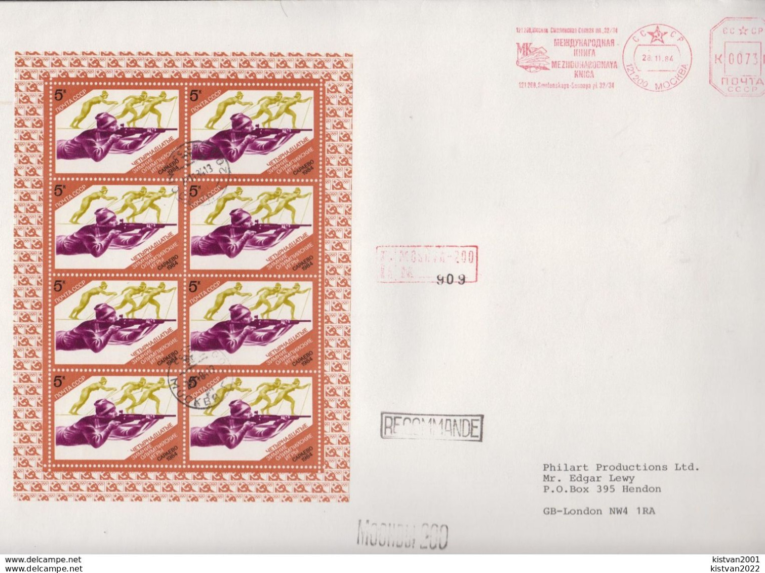 Postal History: Soviet Union Olympic Sheetlets On 4 R Covers - Invierno 1984: Sarajevo