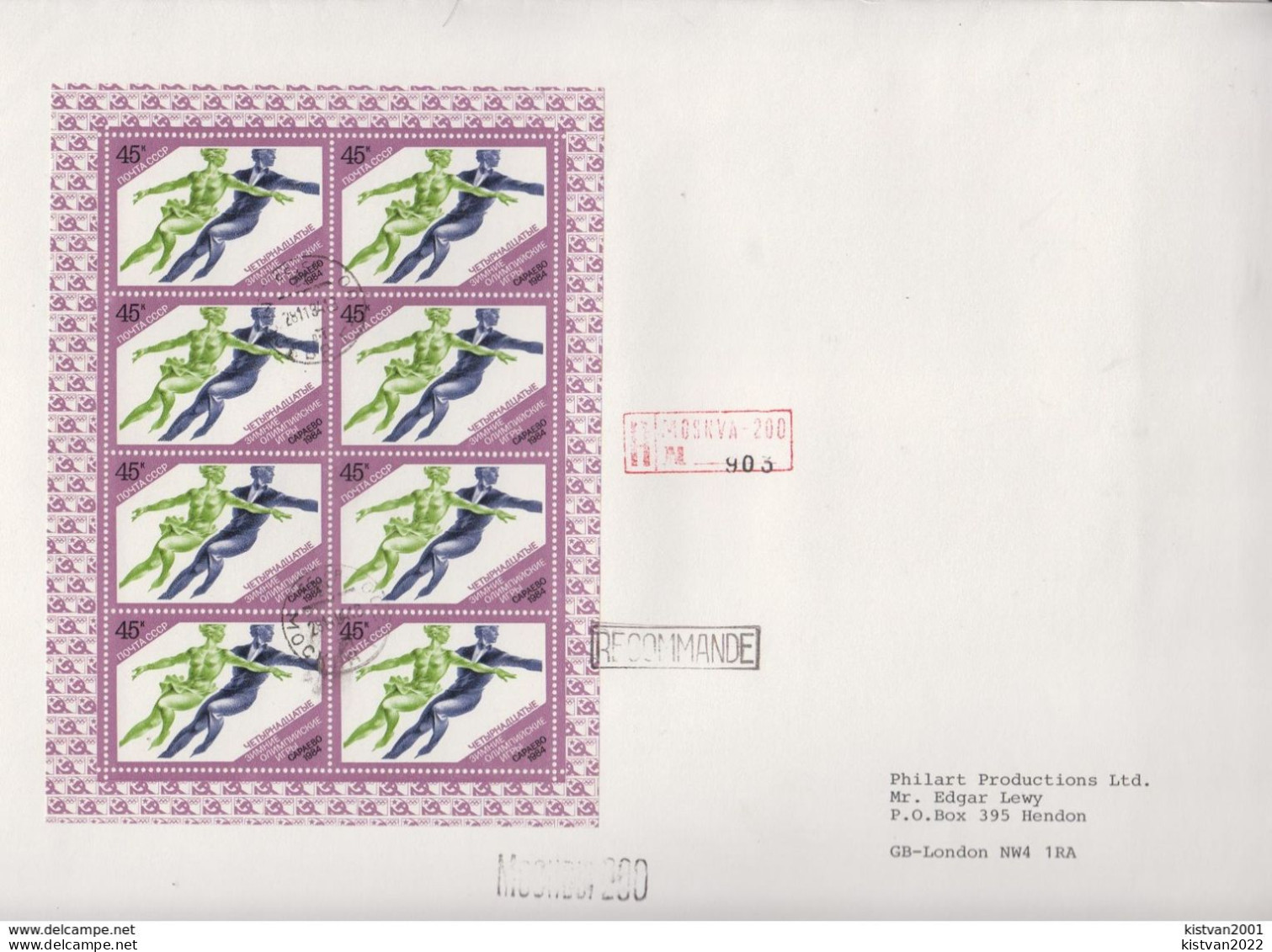 Postal History: Soviet Union Olympic Sheetlets On 4 R Covers - Hiver 1984: Sarajevo