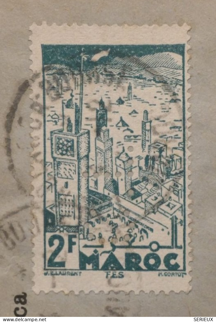 AP 0  MAROC  BELLE LETTRE +PERFORéS 1932 CASA A  COGNAC  FRANCE + PERFIN CL +AFF. INTERESSANT+++ - Lettres & Documents