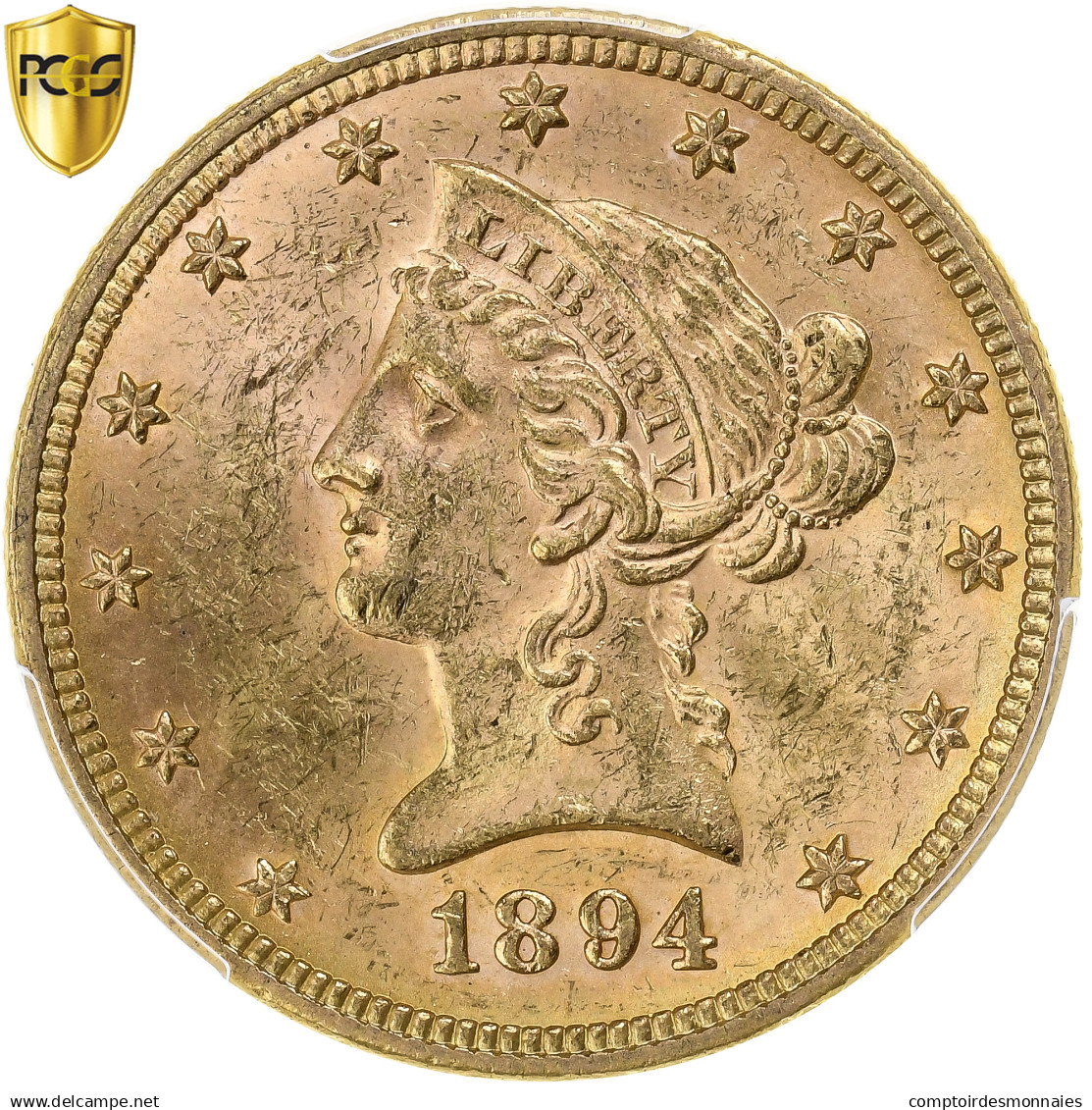 États-Unis, $10, Eagle, Coronet Head, 1894, Philadelphie, Or, PCGS, SUP+ - 10$ - Eagle - 1866-1907: Coronet Head