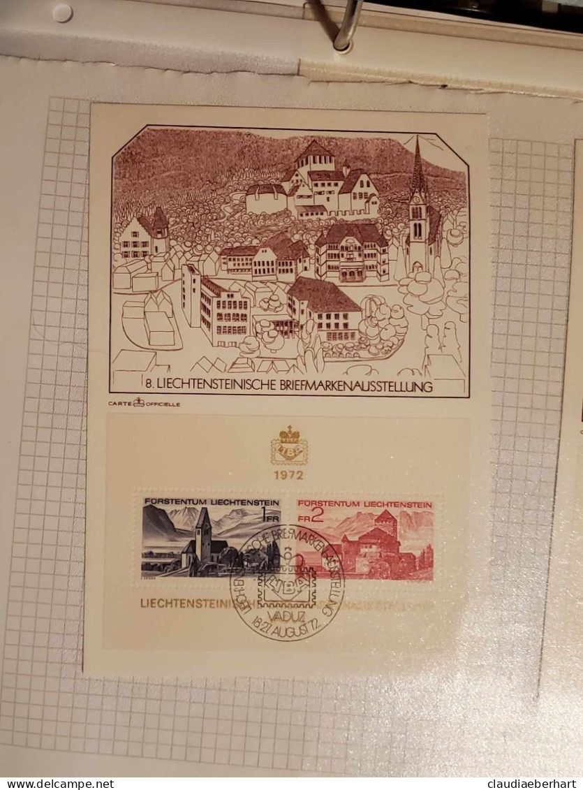 1972 Schloss Vaduz Und Bendern Ersttagskarte - Briefe U. Dokumente