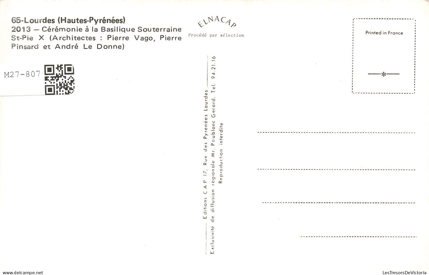 FRANCE - Lourdes - Cérémonie à La Basilique Souterraine St Pie X (architectes: Pierre Vago, Pinsard) - Carte Postale - Lourdes