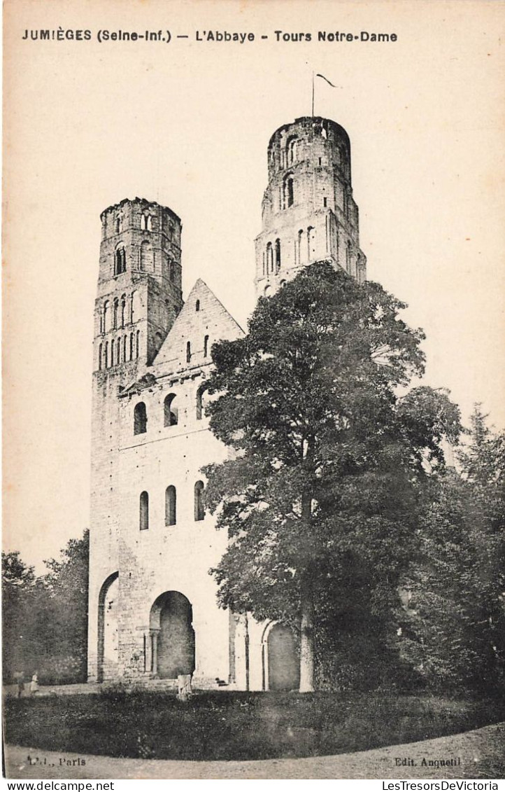 FRANCE - Jumièges - L'Abbaye - Tours Notre-Dame - Carte Postale Ancienne - Jumieges