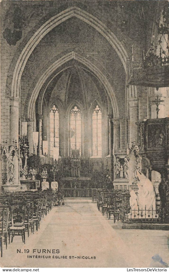 BELGIQUE - Furnes - Intérieur Eglise St Nicolas - Carte Postale Ancienne - Otros & Sin Clasificación