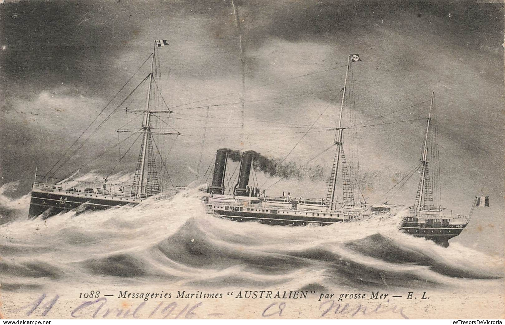 TRANSPORT - Bateau - Messageries Maritimes Australien Par Grosse Mer - EL - Carte Postale Ancienne - Handel