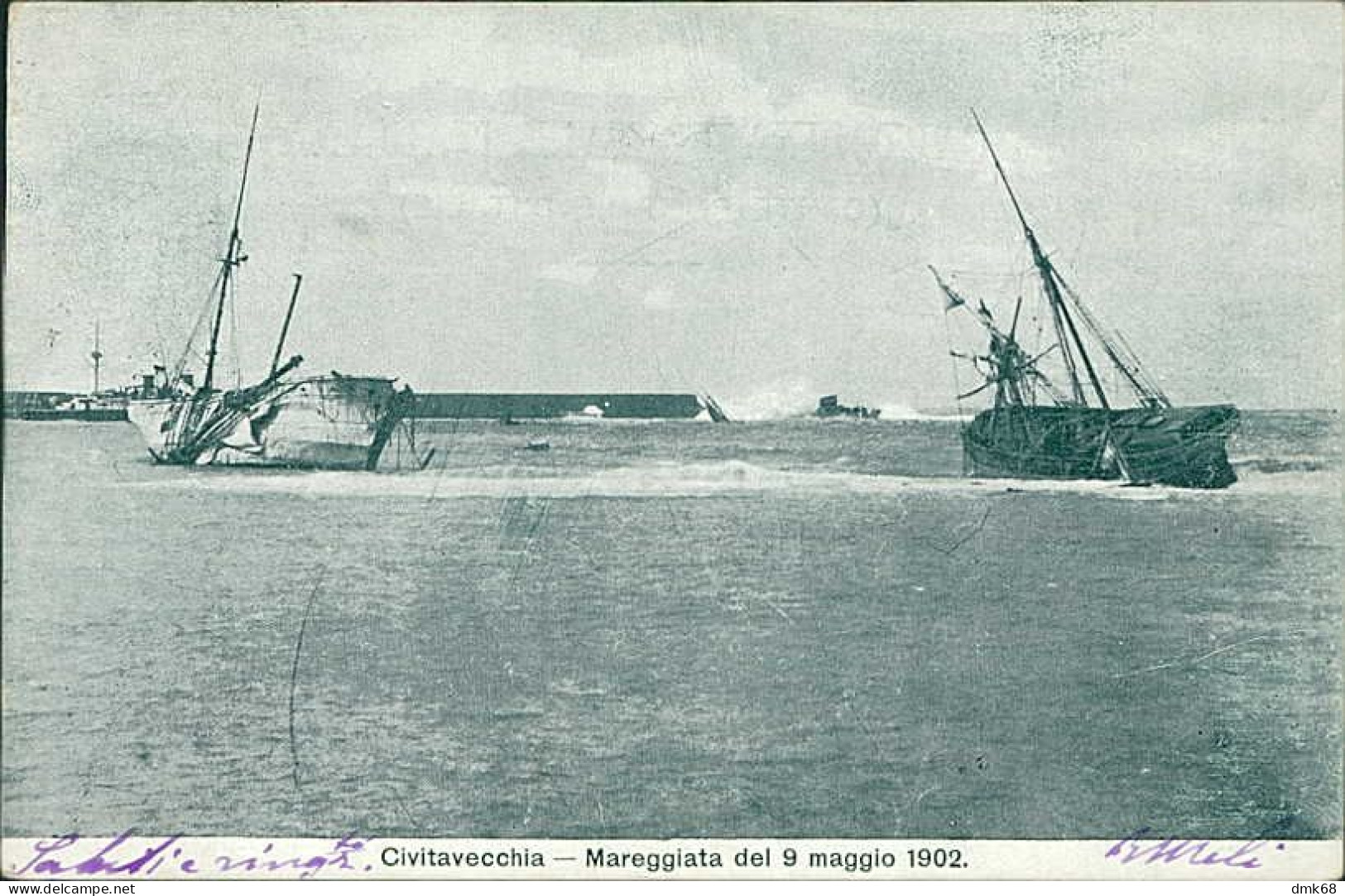 CIVITAVECCHIA - MAREGGIATA DEL 9 MAGGIO 1902 - SPEDITA  (19491) - Civitavecchia