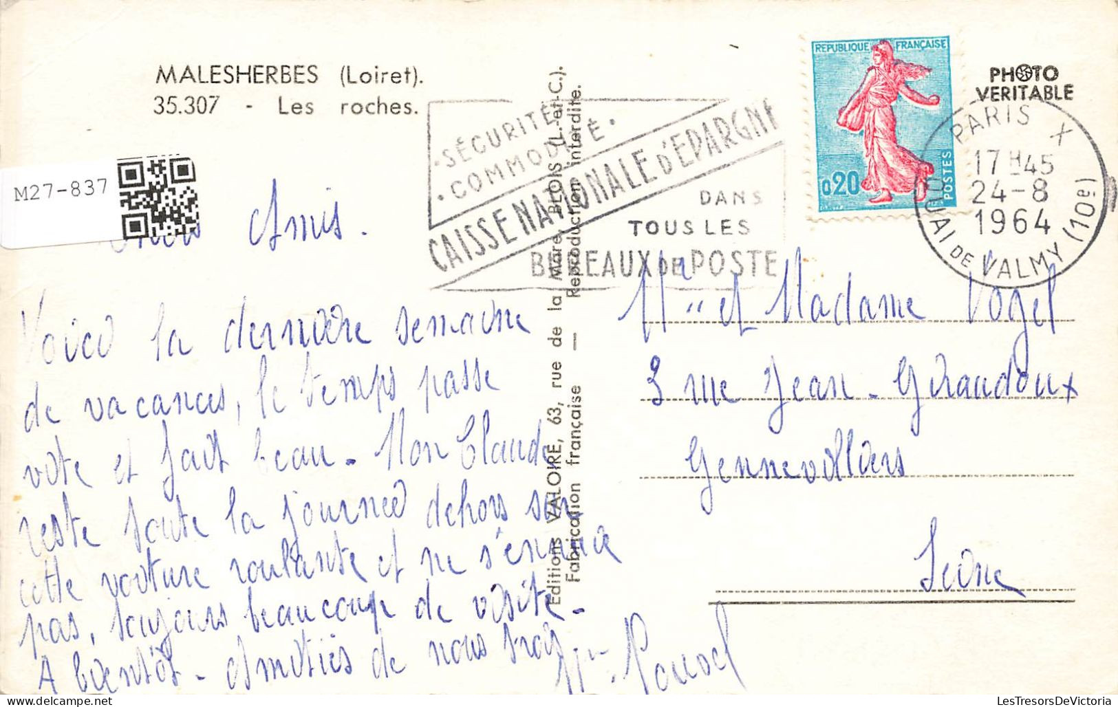 FRANCE - Malesherbes - Les Roches - Carte Postale - Malesherbes