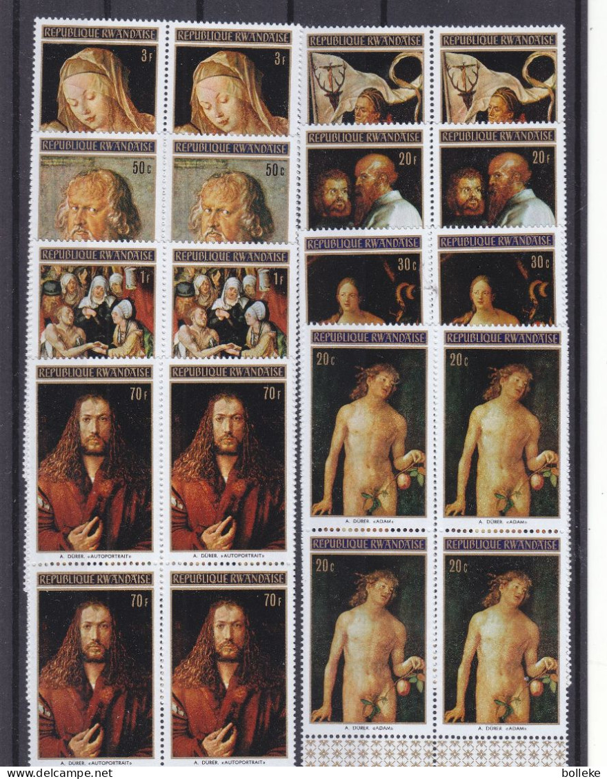 Peinture - A. Dürer - Rwanda - COB 430 / 7 ** - Blocs De 4 - Valeur 15 Euros - Unused Stamps