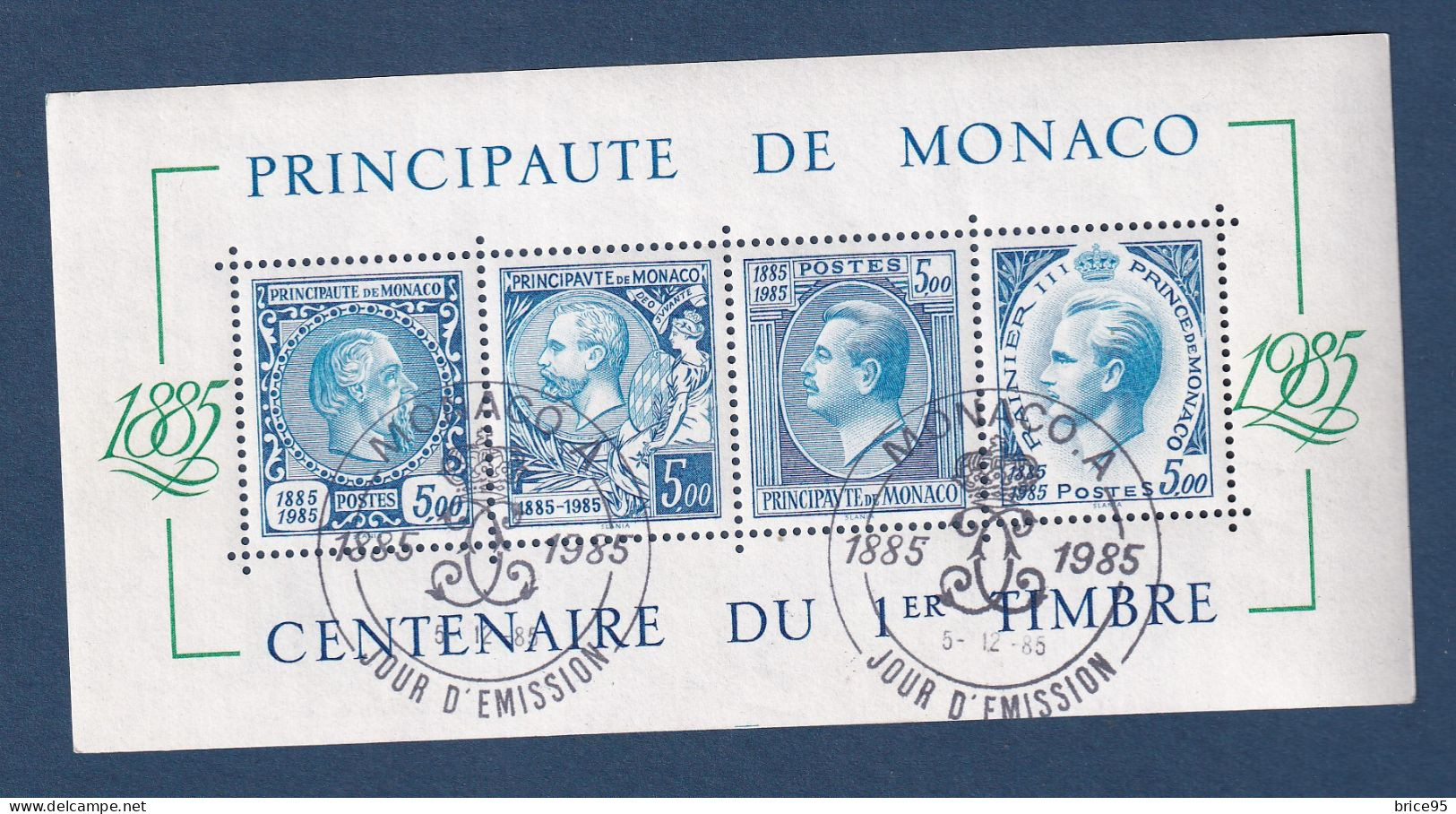 Monaco - Bloc YT N° 33 ** - Oblitéré Dos Neuf Sans Charnière - 1985 - Blocks & Sheetlets