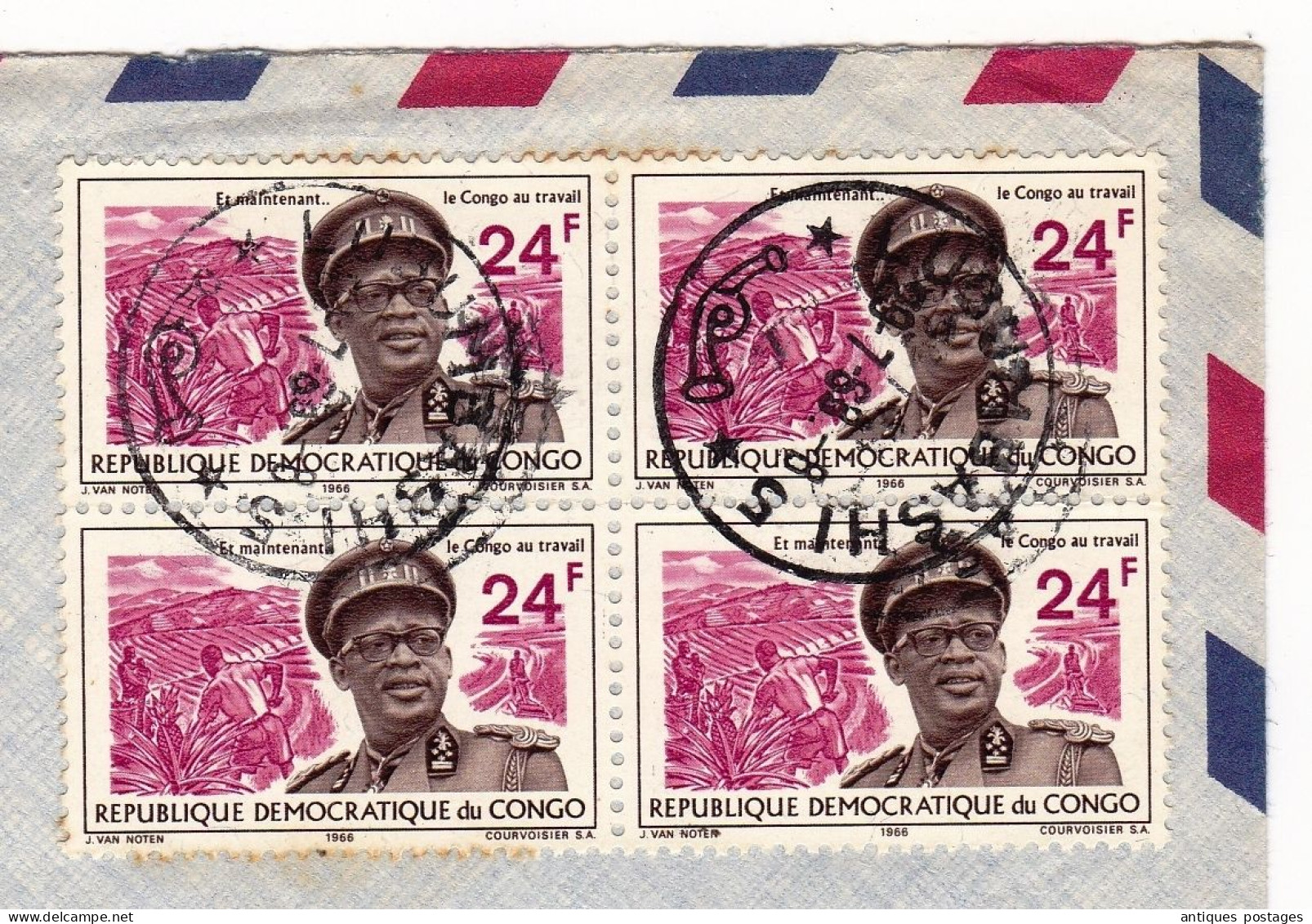 Lubumbashi Kapanga République Démocratique Du Congo Montet Suisse Institut Marini Mission Catholique Mobutu Sese Seko - Briefe U. Dokumente