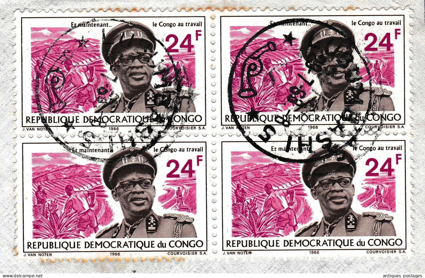 Lubumbashi Kapanga République Démocratique Du Congo Montet Suisse Institut Marini Mission Catholique Mobutu Sese Seko - Cartas & Documentos