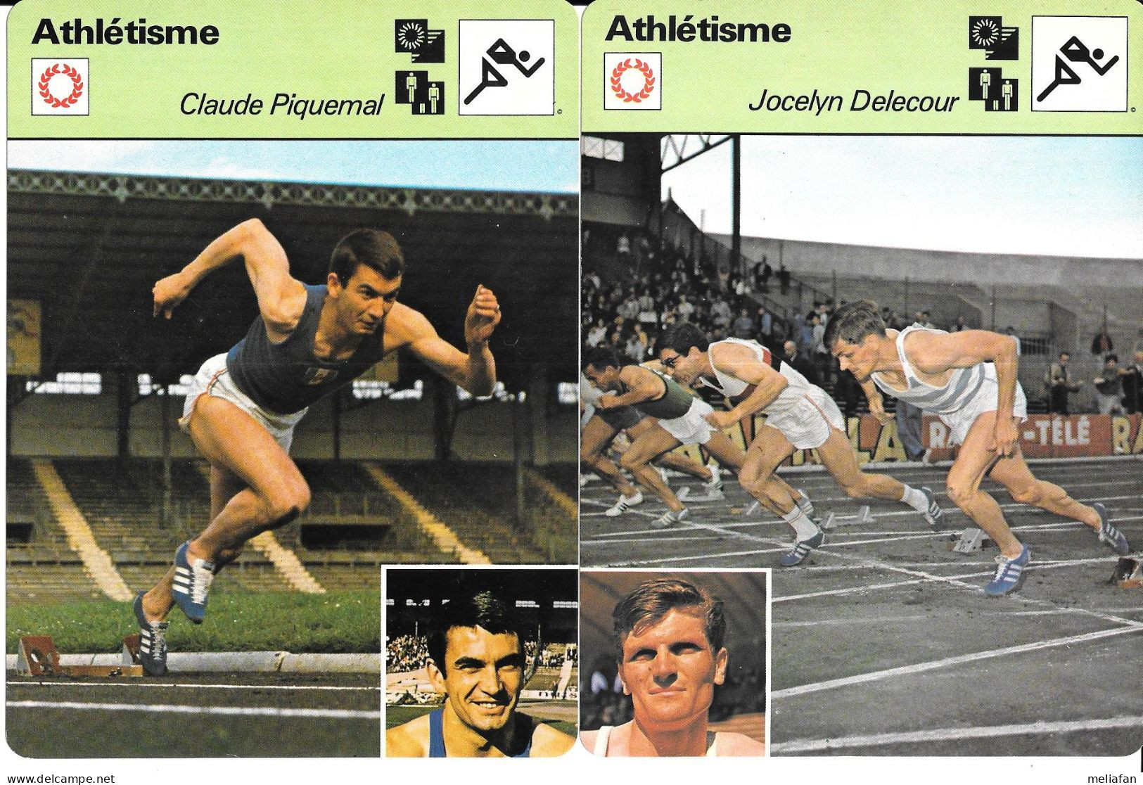 GF2044 - FICHES EDITION RENCONTRE - RAELENE BOYLE - DON BRAGG - CLAUDE PIQUEMAL - JOCELYN DELECOUR - Athlétisme