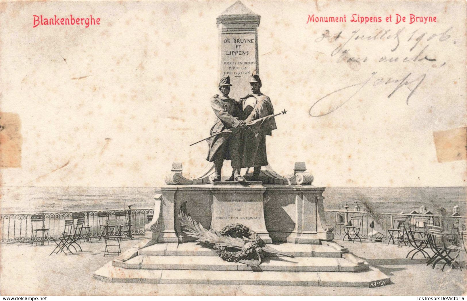 BELGIQUE - Blankenberghe - Monument Lippens Et De Bruyne - Carte Postale Ancienne - Blankenberge