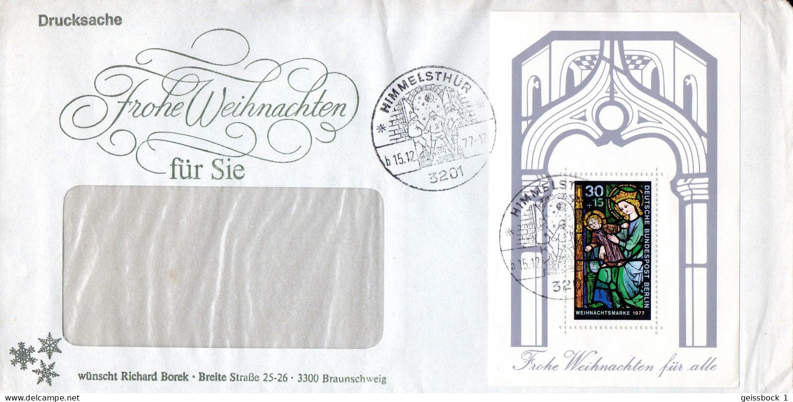 Berlin 1977: Mi.-Nr. 560 Block 6: FDC  Weihnachten    (H016) - 1971-1980