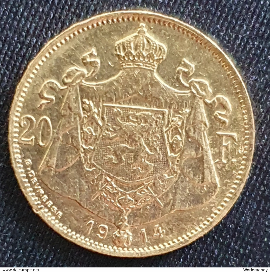 Belgium 20 Francs 1914 (Gold) - 20 Francs (gold)