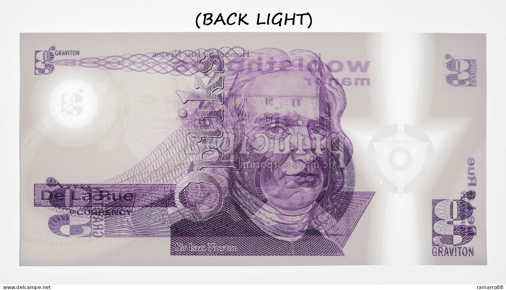 De La Rue Currency - Isaac Newton Optiks Graviton - Polymer Specimen Test Note Unc - Fictifs & Spécimens