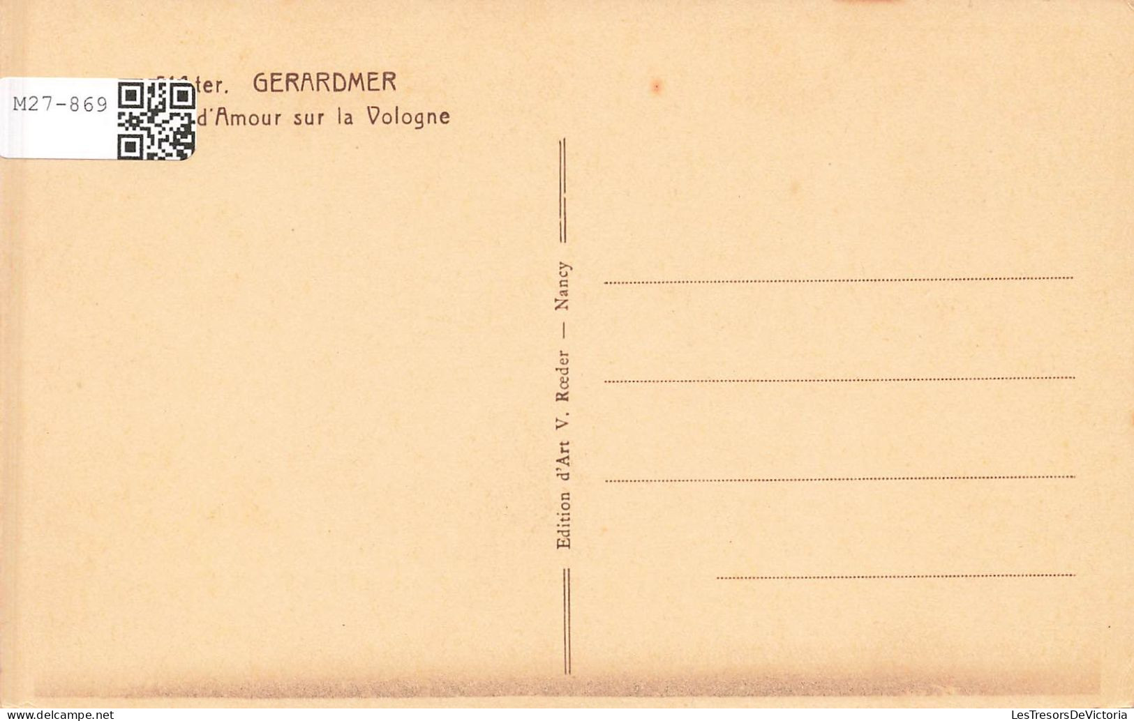FRANCE - Gérardmer - Le Pont D'Amour Sur La Vologne - Carte Postale Ancienne - Gerardmer