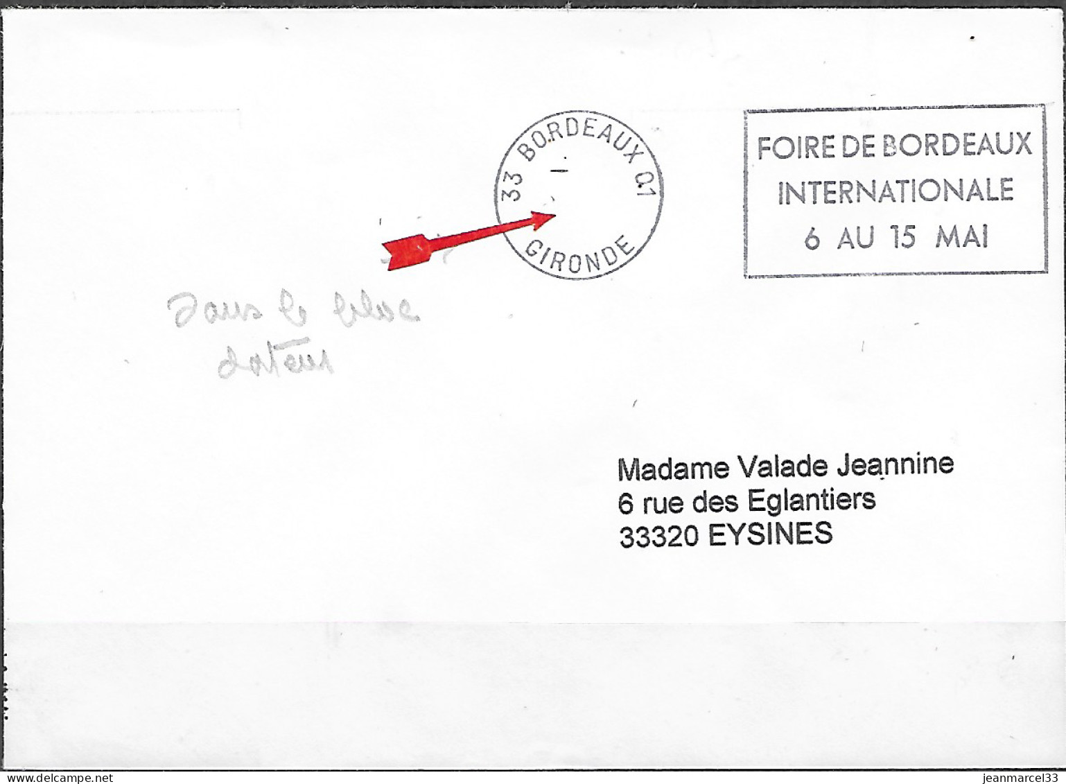 Curiosité Sur Lettre Sans Le Bloc Dateur Flamme Secap O= De  33 Bordeaux 01 - Storia Postale