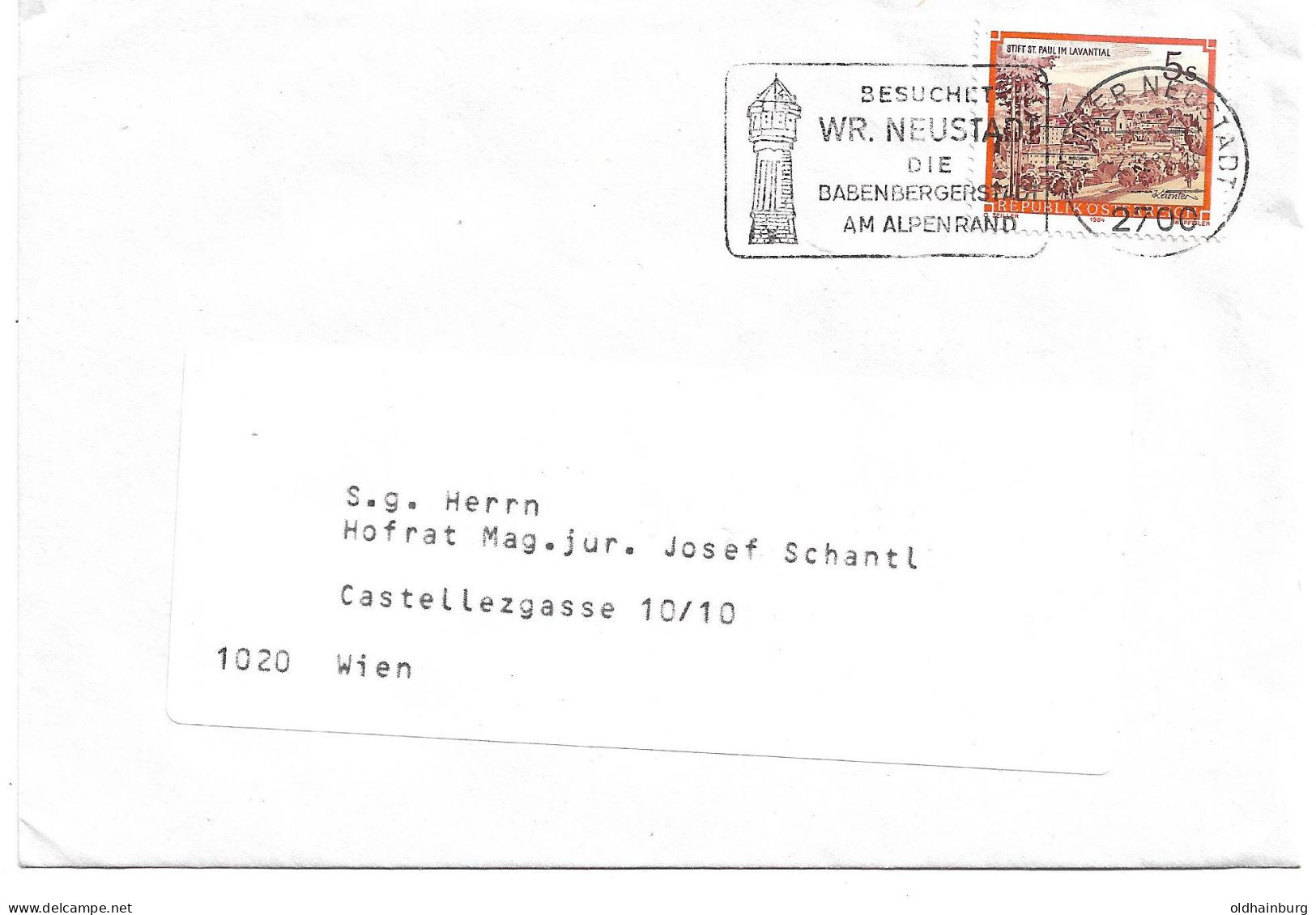 2351y: Werbestempel "Besuchtet Wr. Neustadt, Babenbergerstadt..." 1995 - Wiener Neustadt