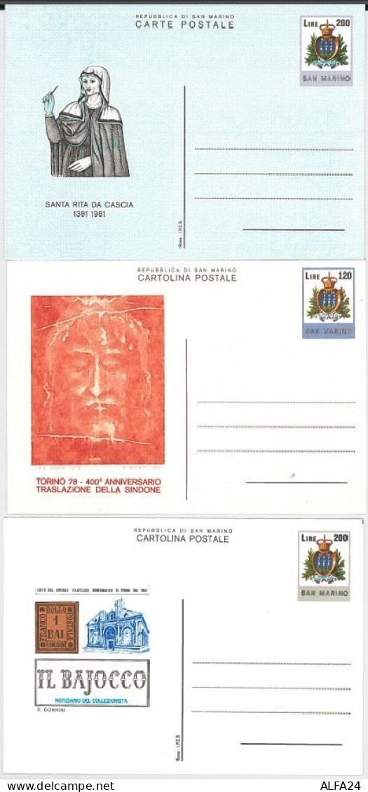 LOTTO 15 CARTOLINE POSTALI INTERI NUOVI SAN MARINO (CM181 - Ganzsachen