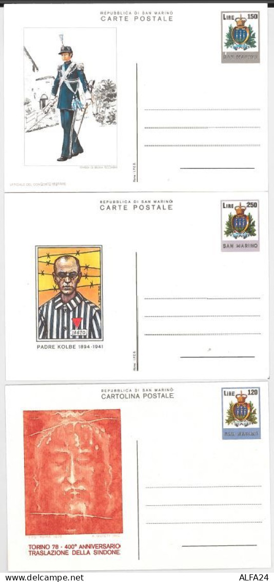 LOTTO 15 CARTOLINE POSTALI INTERI NUOVI SAN MARINO (CM182 - Postal Stationery