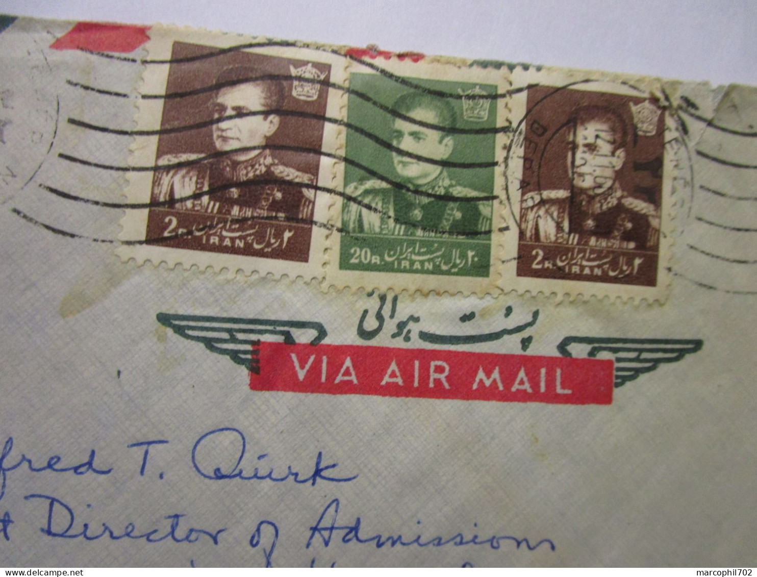 Lettre  D'iran Par Avion Timbres Stamps Sha D'iran 12/11/1960 - Iran