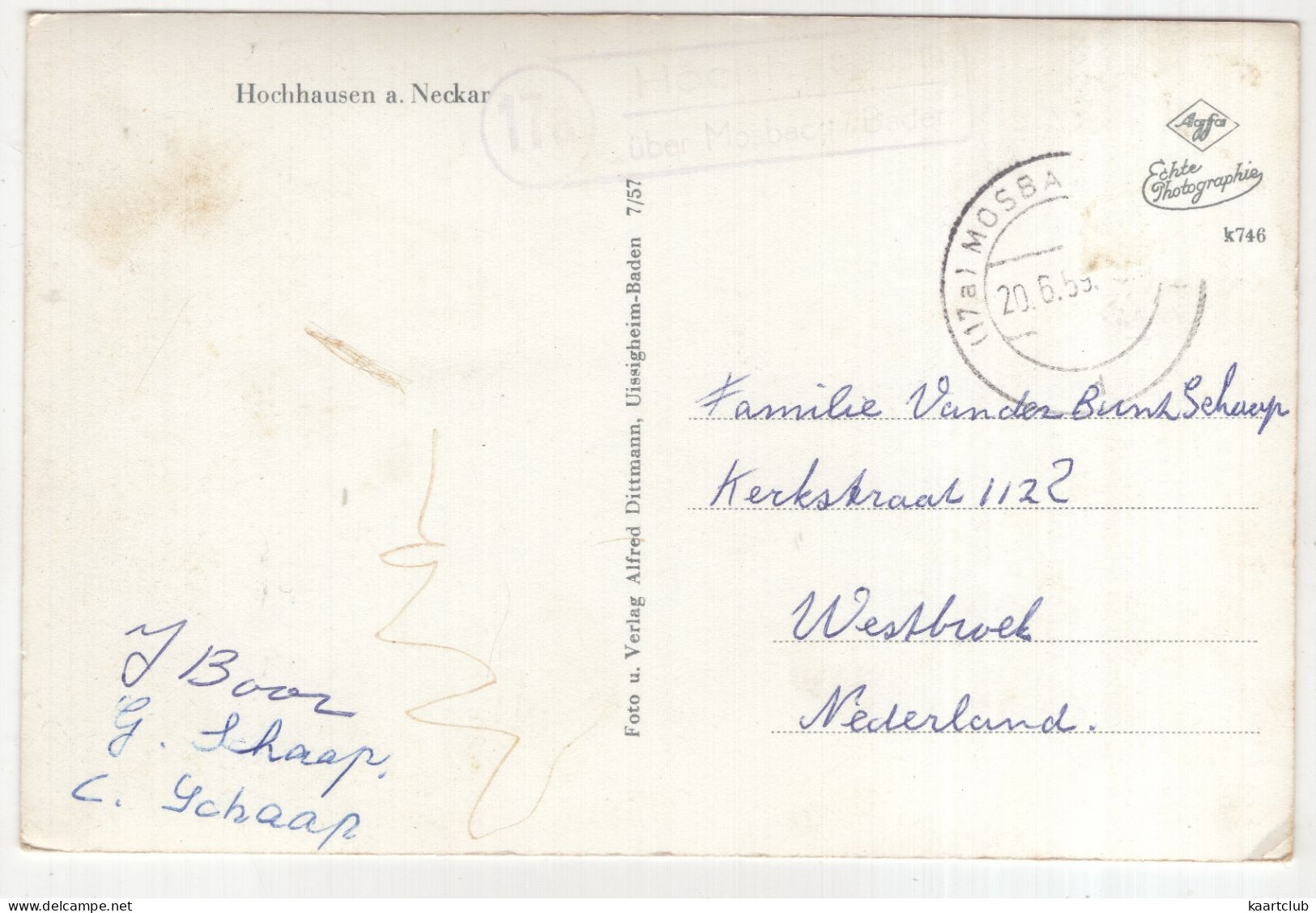 Hochhausen Am Neckar - (Deutschland) -1959 - Mosbach