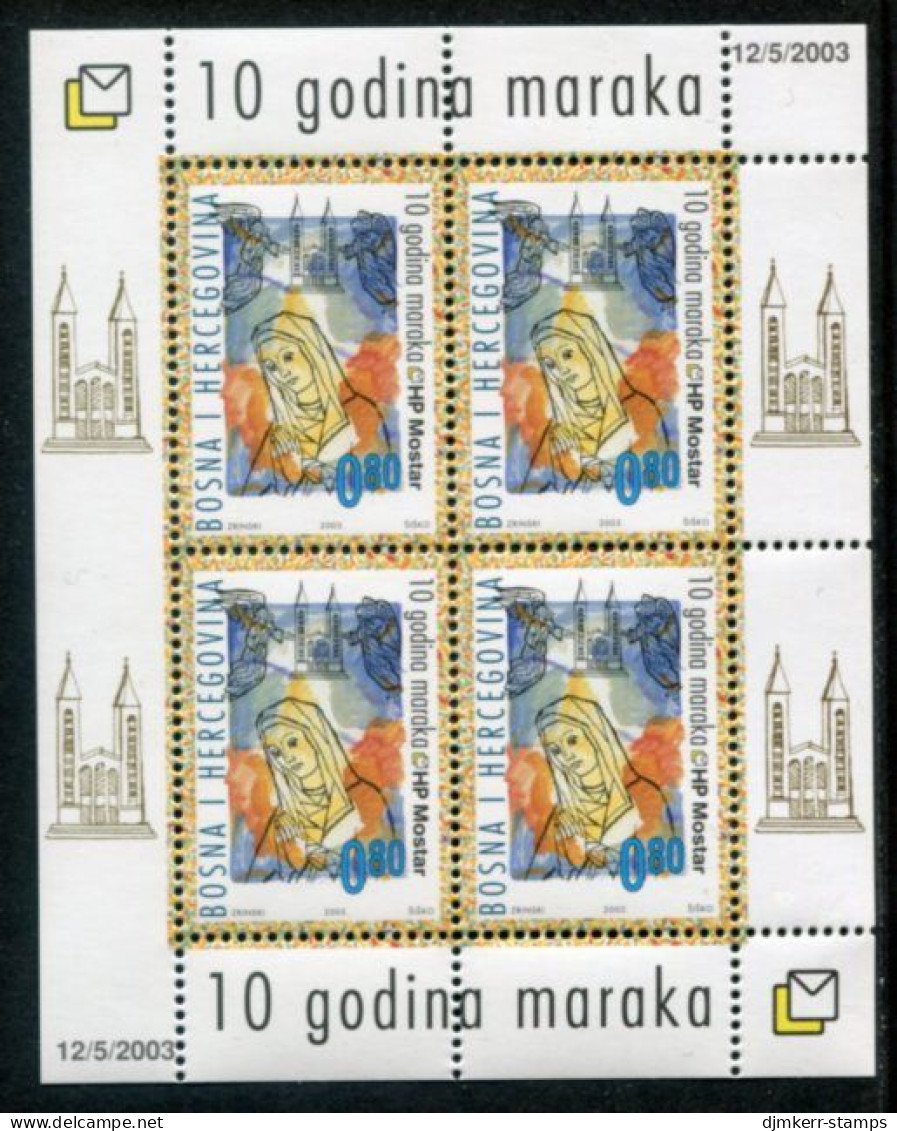 BOSNIA HERCEGOVINA (CROAT) 2003 Stamp Anniversary Block MNH / **.  Michel Block 3 - Bosnie-Herzegovine